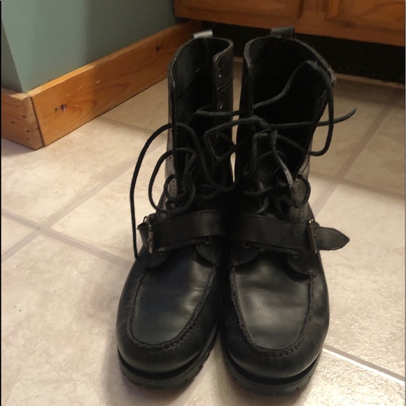 Polo by Ralph Lauren Black Leather Boots Sz 10D - Picture 2 of 6